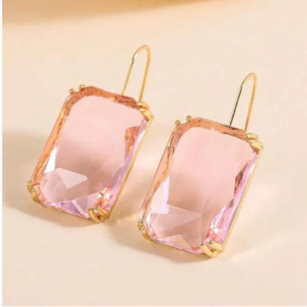 ⭐️❤️ FREE Baguette Large Drop Rock Hipster Chic Party Elegant Classy Earrings